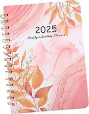 Angoily Academic Planner Notebook Stylish Spiral Bound Yearly Calendar Book for Office School Supplies Double Wire Binding User Friendly Design January to December