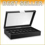 Stunning 24 Slot Watch Box with Glass Top - Modern Storage for Men’s Watches