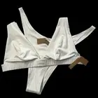 SKIMS Swim Plunge Top + Micro Tanga Bottom Bikini Set Marble Womens 3X/4X