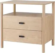 Artiss Bedside Table 2 Drawers Side Table Shelf Storage Cabinet Nightstand Pine