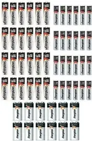 COMBO 24x AA + 24x AAA + 12x 9v Energizer Max Alkaline E91/E92/E522 Batteries...
