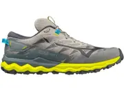 Mizuno Wave Daichi 7 Mens Trail Shoes Gray/Blue/Bolt Size 11.5