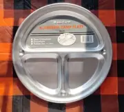 NOS Danielson Lightweight 3 Compartment 12" Aluminum Plate Camping Mess Kit