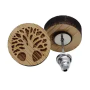 Tree of Life Earrings - Wood Emblem - Stud Post Earrings - Pair!
