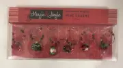 Art Glass Christmas Wine Charms, Set of 6 New