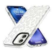 Clear Case for Phone Case Leopard Design Shockproof Soft iPhone 16 Plus White