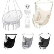Hammock Chair Hanging Rope Portable Swing Cushion Indoor Outdoor Camping Hiking