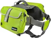 PetAmi Dog Backpack for Medium Large Dogs, Dog Saddle Bag for Dogs to Wear, Harness Saddlebag with Reflective Safety Side Pockets for Hiking, Camping, Vest Dog Pack for Travel (Green, Large)