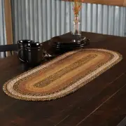Table Runner Kettle Grove Jute Primitive 13x36 Oval Kitchen Decor VHC Brands