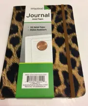Plan Ahead Notebook Journal Hardcover LEOPARD 192 RULED PAGES 5.5X7.5 BLACK TAN