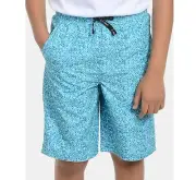 Calvin Klein Big Boys L Caspian Blue Pockets Mosaic Volley Swim Trunks NWT