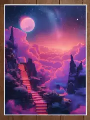 Vaporwave Dreamy Surreal Neon Poster 18x24in