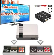 SIZEEYYOU Classic Mini Retro Game Console Built in 800 Different Classic Games and Dual Wireless Remote Controllers,AV and HDMI HD Output Video Game System. (Grey-Black)