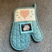 Rare Vintage Corelle Forever Yours Pink Heart Oven Mitt