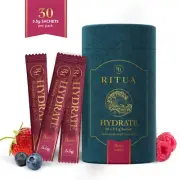 Zero Sugar RITUA HYDRATE Electrolyte Powder, Zero Carbs, 30 Sachets, Mixed Berry