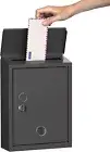Wall Mount Mailbox with Lock, Large Capacity Metal Letter Box, Weatherproof Key