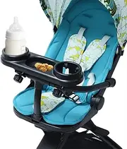 [MTRSUE] Universal Snack Tray for Stroller, Partition Storage Child Tray with Adjustable Clip Fits Most Types of Strollers with Armrests