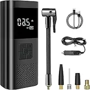 Tire Inflator Portable Air Compressor, 7500mAh Battery Air Compressor, 150 PSI Digital Tire Inflator with LED Display, Air Pump for Cars, Bikes & Motorcycle Tires, Balls, Car Accessories