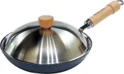 River light KIWAME Japan Iron Thick Plate Frying Pan Set with Lid 28cm