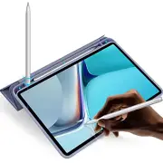 ANYMOB Huawei Tablet Case Ice Blue with Stylus Holder Silicone Cover for Matepad 11 2021 2023