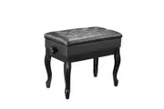 Melodic Piano Stool Adjustable Wood Chair Keyboard Bench with Storage Bent Leg Black