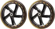 2 Pieces Scooter Wheel 200 mm PU Material Wheel Thickness 30 mm ABEC-7 Bearing Scooter Accessories,Transparent Black