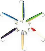 6" Rigged Cedar Plugs - 6 Pcs w/Lure Bag