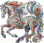 WSLWXSHM 5D Special Shape Diamond Art Kits for Beginners, Diamond Painting Kits for Adults Horse, Crystal Rhinestones Diamond Painting for Home Wall Decoration Gift 12×12inch/30×30cm, Animal