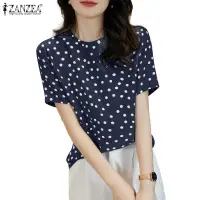 在飛比找蝦皮商城優惠-Zanzea 女式韓版日常短袖波點印花襯衫