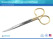 Scissors Surgical 4.5 inches Curved Gold Plated Handle ARTMAN