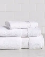 Superior Solid Absorbent Strong Zero-Twist 3pc Cotton Towel Set