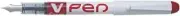 Pilot V Pen SVPN-4W R Disposable Fountain Pen - Red, Box of 12