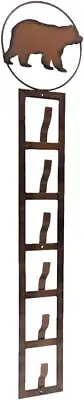Rustic Baseball Cap Holder Wall Mounted with 6 Hooks - Metal Bear Cap Organizer