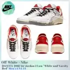 Off-White × Nike Air Jordan 2 Low White and Varsity Red DJ4375-106 Men's US4-14