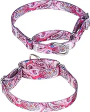haoyueer Martingale Dog Collar Durable Nylon Adjustable Walking Training Collar Boys Girls Large 45-53cm Pink