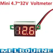 Mini Red 3 Digit LED Panel Voltage Meter Voltmeter Gauge Adjustment DC 32V Solar