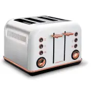 Morphy Richards White Accents Rose Gold 4 Slice Toaster 242108