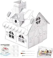Cardboard Playhouse for Kids | Handmade Splice Coloring House - Parent-Child Interaction Assembly Toy for Travel, Outdoor Activities, Home, School