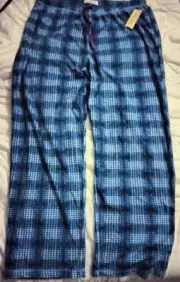 Tommy Bahama Men’s Pajama Pants Blue Checkered SOFT Polyester Sleepwear Sz L NEW