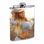 Hot Cowgirls D6 Flask 8oz Stainless Steel Hip Drinking Whiskey