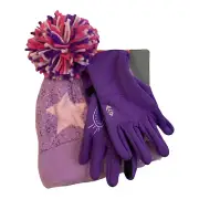 Girl's Free Country Hat & Glove Set Purple L/XL