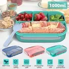 Lunch Box Kids Adults Food Container Picnic Bento Storage Box w/ 4 Compartments