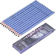 Respicefinem 12Pcs Extra Soft Charcoal Pencil Set - Premium Beech Wood, Ideal for Sketching & Black & White Art, Perfect Artists