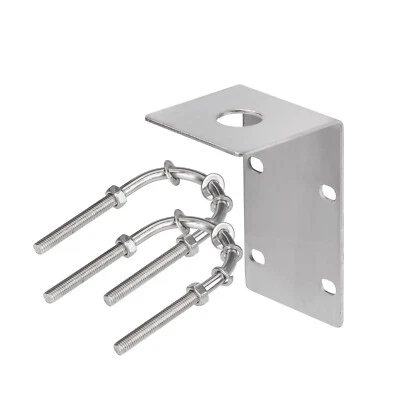 Stainless Steel Antenna Mount Bracket w/U Bolts for Ham UHF VHF CB Truck Antenna