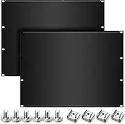 Leinuosen 2 Pcs 8U Blank Rack Mount Panel Spacer Metal Blank Panel Black Server Rack Accessories Rack Mount Filler Panel for 19 Inch Server Network Enclosure Cabinet Cable