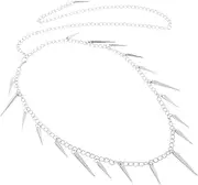 [AKOOSY] Punk Spike Waist Chain for Women Edgy Hip Hop Body Jewelry with Decoration Tassel Design Durable Fashion Accessory for Jeans Dresses