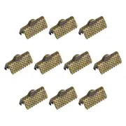 240Pcs Ribbon Crimp Clamp Ends 13mm Cord End Clasp for DIY Craft Bronze Tone