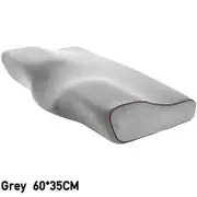 OZNALA Memory Foam Pillow Neck Pillows Contour Rebound Cushion Support Soft Pain Relief 60*35cm - Grey