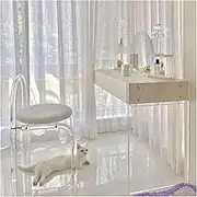 FHGDXCADCX Acrylic Material Vanity Desk, Bedroom Dressing Table, Makeup Vanity Set with Mirror, Ergonomic Comfortable Makeup Chair Dresser