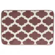 Sultan's Linens Lattice Design 16 x 24 in Comfort Plush Bath Mat Rug Rose/White